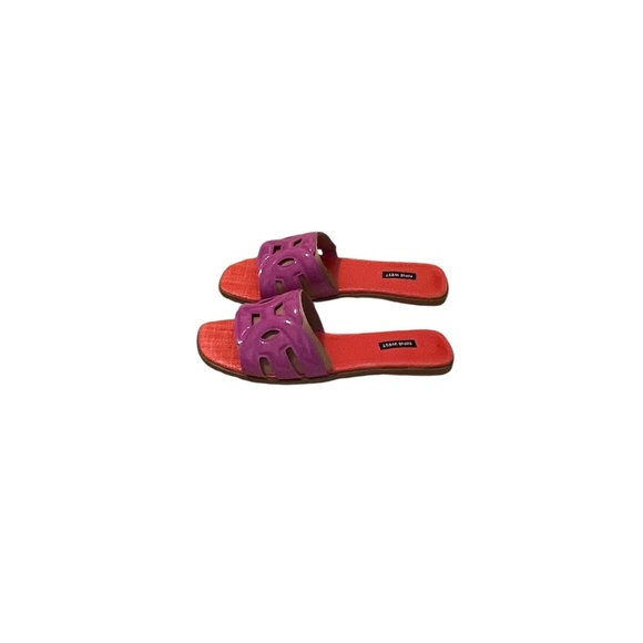 NWOT Nine West Geena Flat Slide Sandals, Dark Pink Fuchsia, Size 11M - Picture 5 of 12